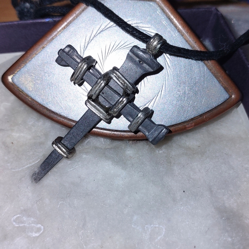 Cross of Nails Pewter Pendant